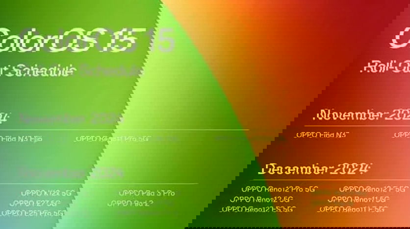 Oppo lista atualização programação