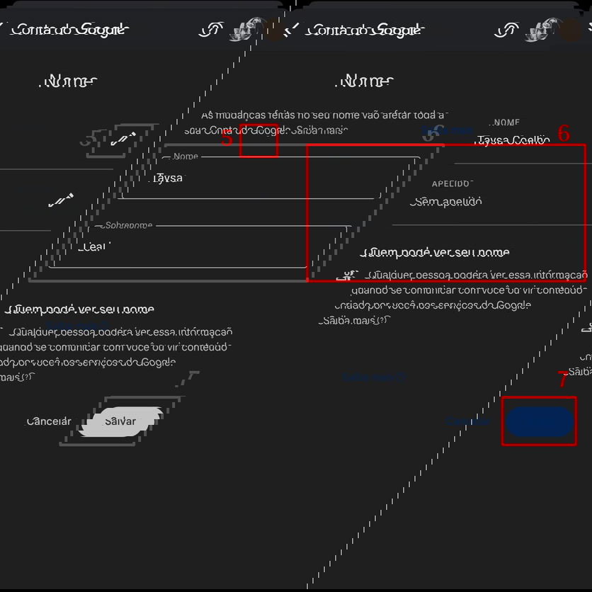 Como mudar o nome no Gmail pelo app do celular