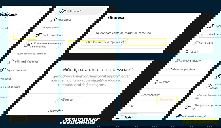 Como tirar a conta profissional do Instagram e reverter para conta pessoal