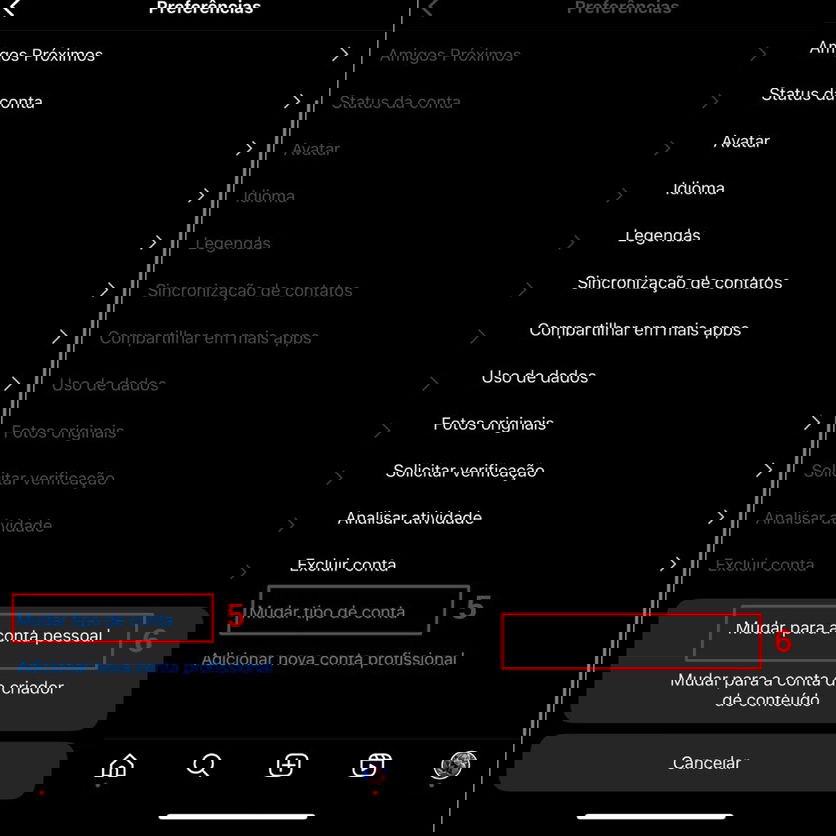 Passo a passo de como mudar a conta ado Instagram de profissional para pessoal