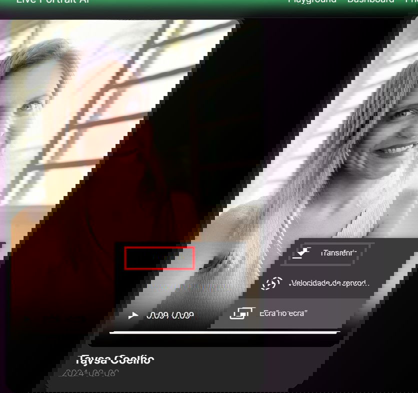 Como baixar vídeo do Live Portrait AI