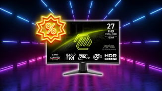Monitor Gamer Curvo de 27 polegadas com 280 Hz tem R$ 700 OFF na KaBuM!