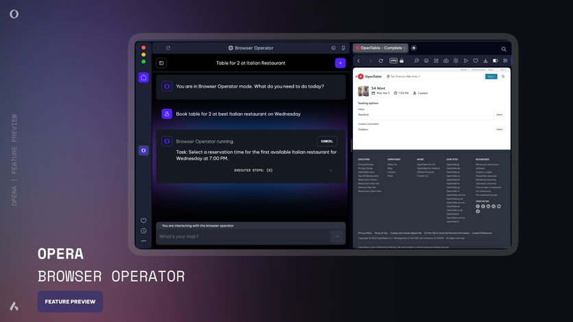 Opera anuncia Browser Operator, um agente de IA para navegador