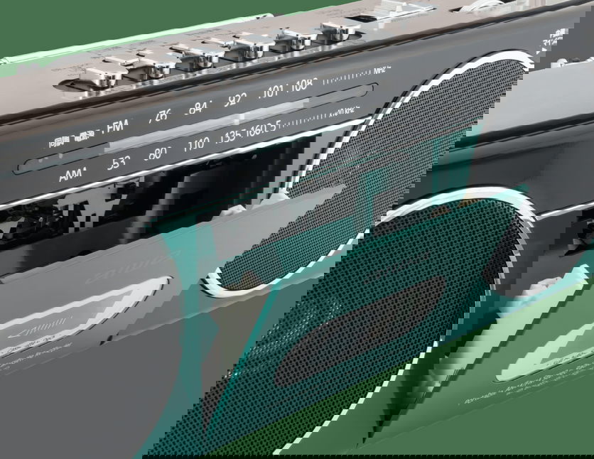 Toca fitas aiwa verde aberto