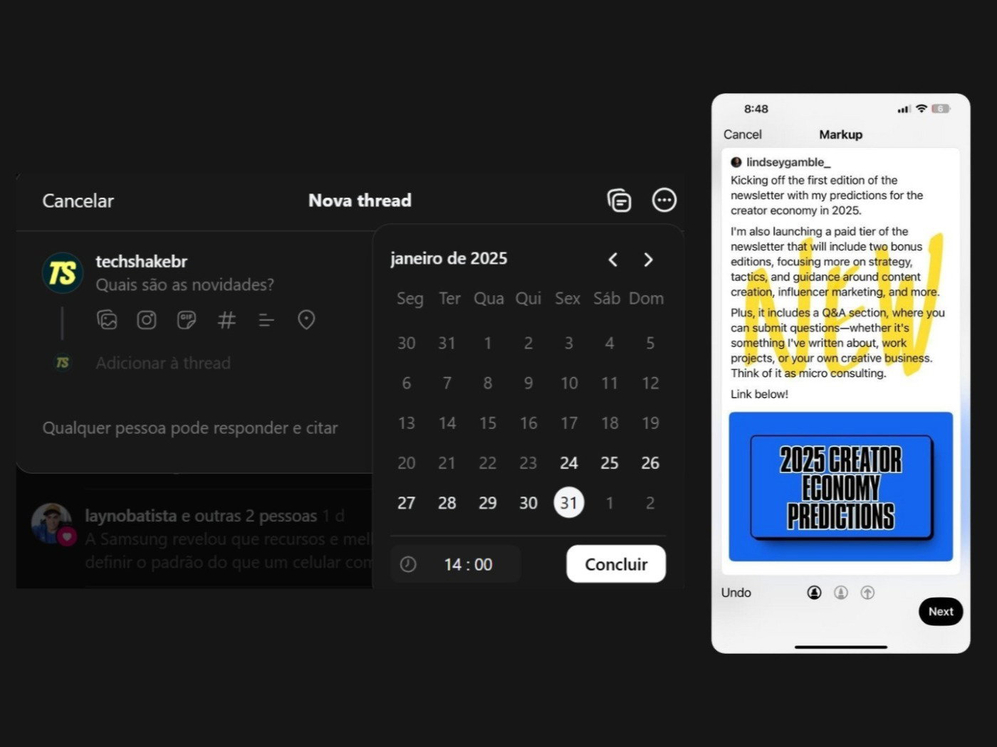 Rabiscar Threads adiciona recurso de agendamento e permite
