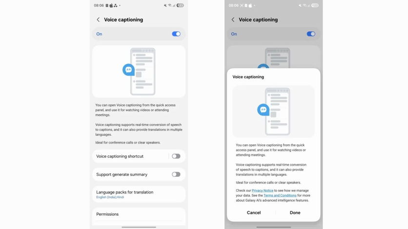 Novo recurso de voz One UI 8