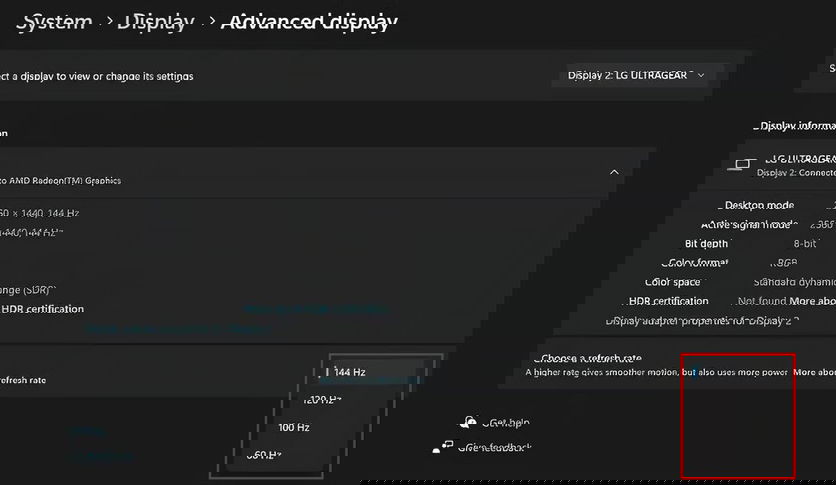 Refresh rate windows